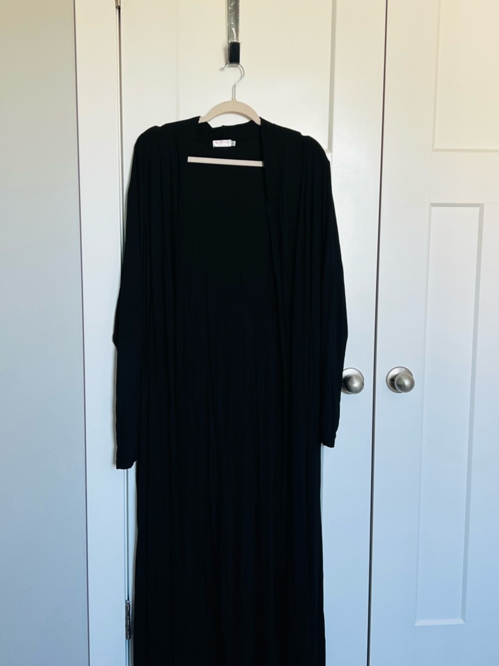 Long Black Open-Front Maxi Tunic Cardigan - Women's Black Tunic